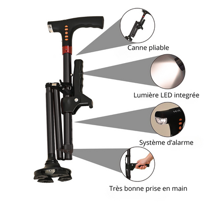 Celenis™ - Canne de Marche avec Lumière LED & Alarme