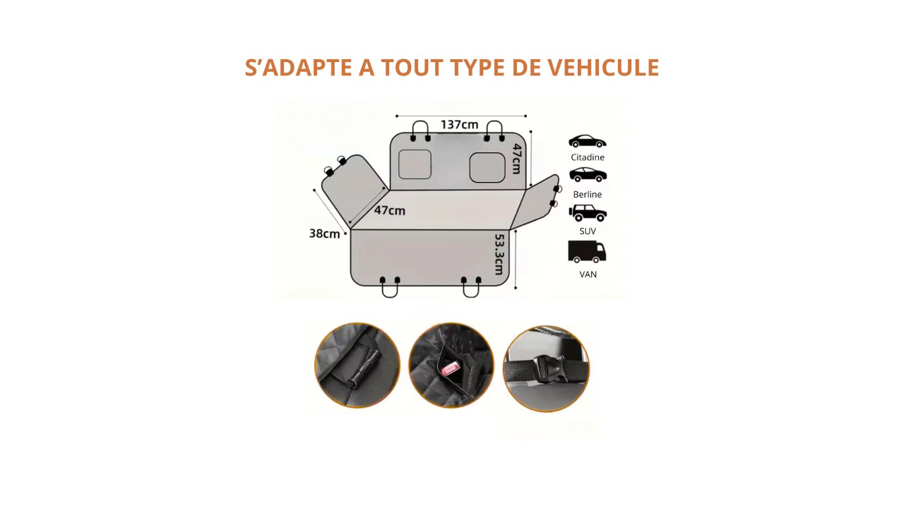 CaniConfort™ - Housse Idéale de Siège Auto pour Chiens